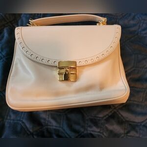 Bally Elegant Cream Handbag with Gold Accents